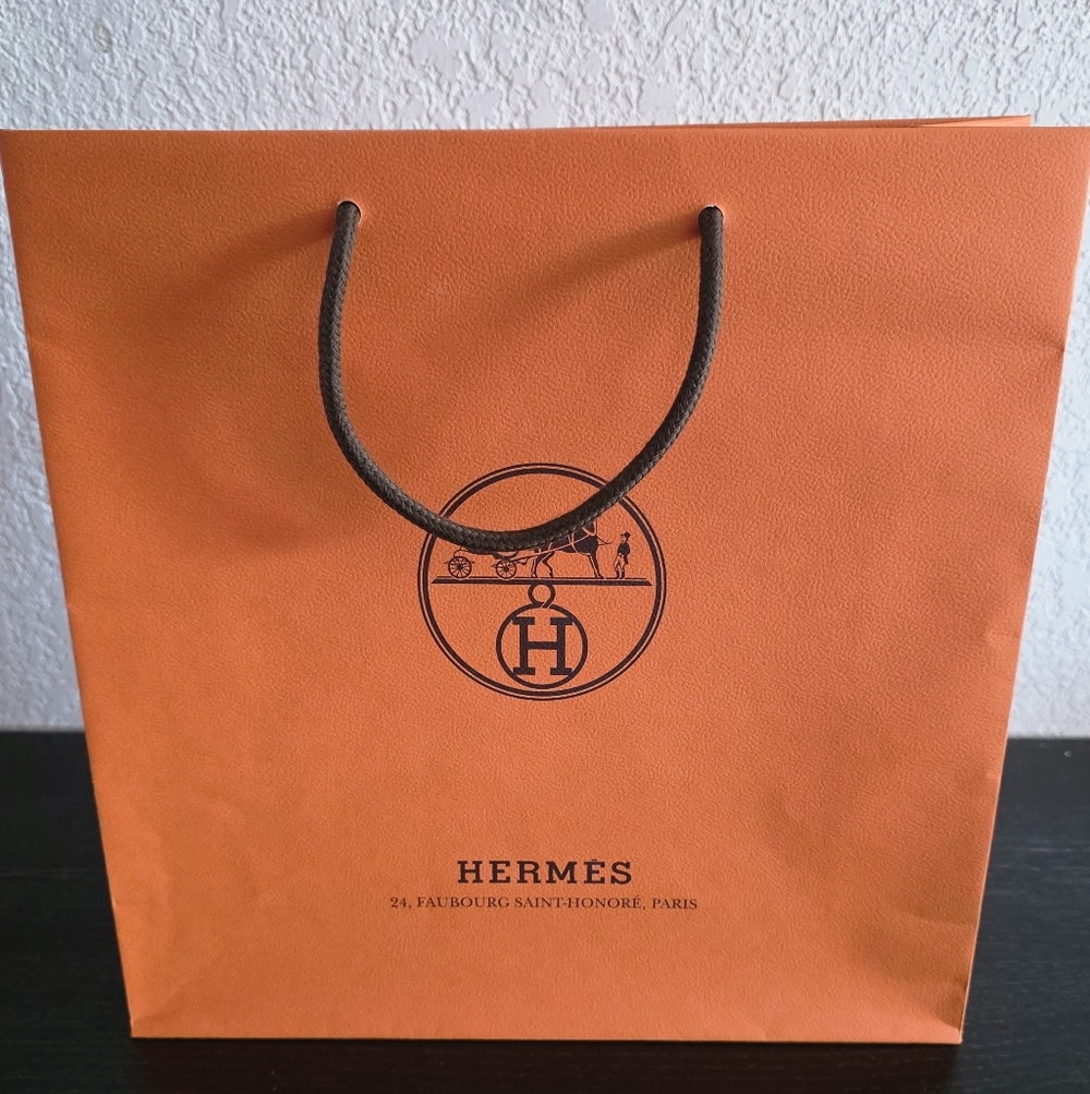 Hermes Orange Shopping Bag